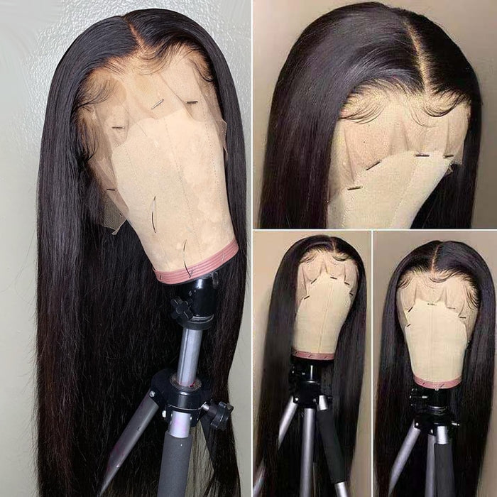 13X4  Straight Lace Front Human Hair Wigs 180% Density