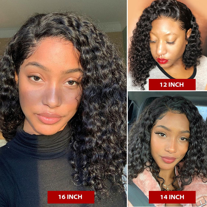 Curly Lace Front Human Hair Wigs Deep Water Wave