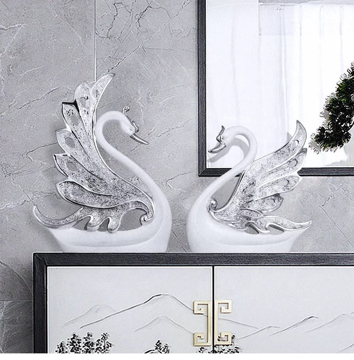 Poly resin Swan Statue