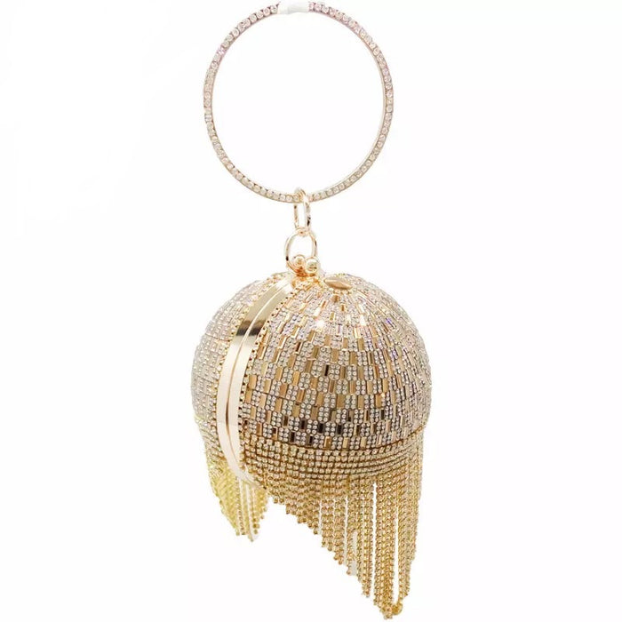 Golden Diamond Tassel Round Ball- Golden