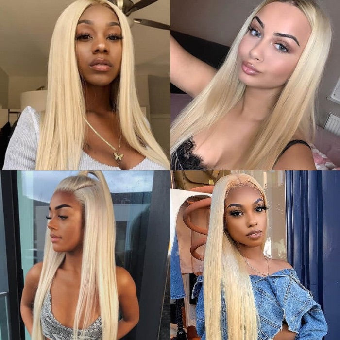 613 blonde 13x1 lace human hair wig
