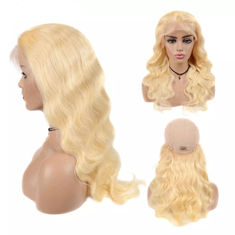 613 blonde body wave 13x1 lace human hair wig