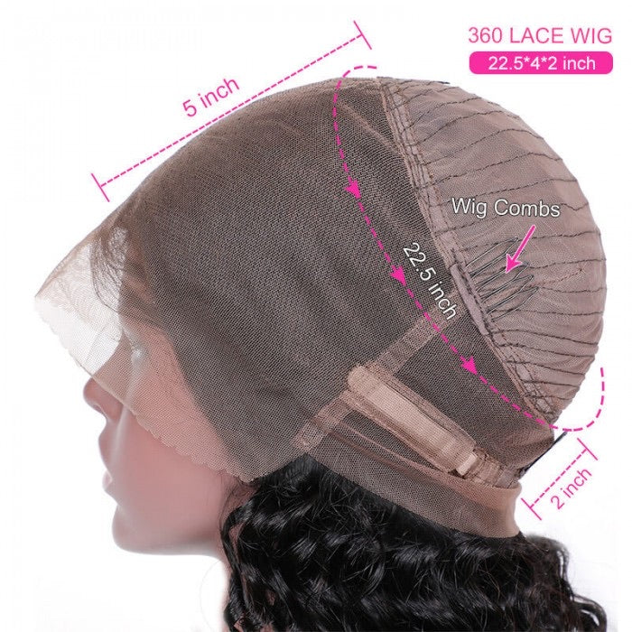 360 lace Deep wave Human Hair wig 150% Density