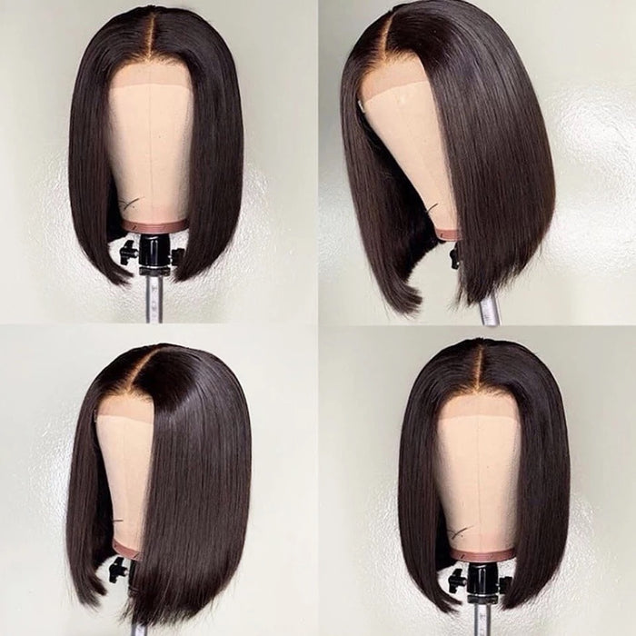 Bob 4x4 Closure human hair wig 150% Density