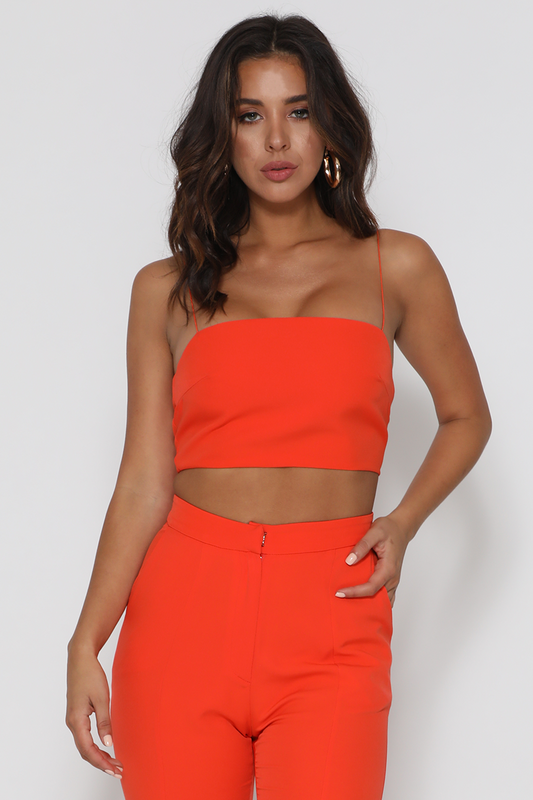 Melody Crop Top- Red