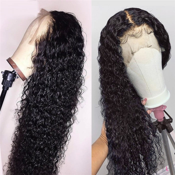 Deep Wave curly Human Hair wig 13x4 180 Density